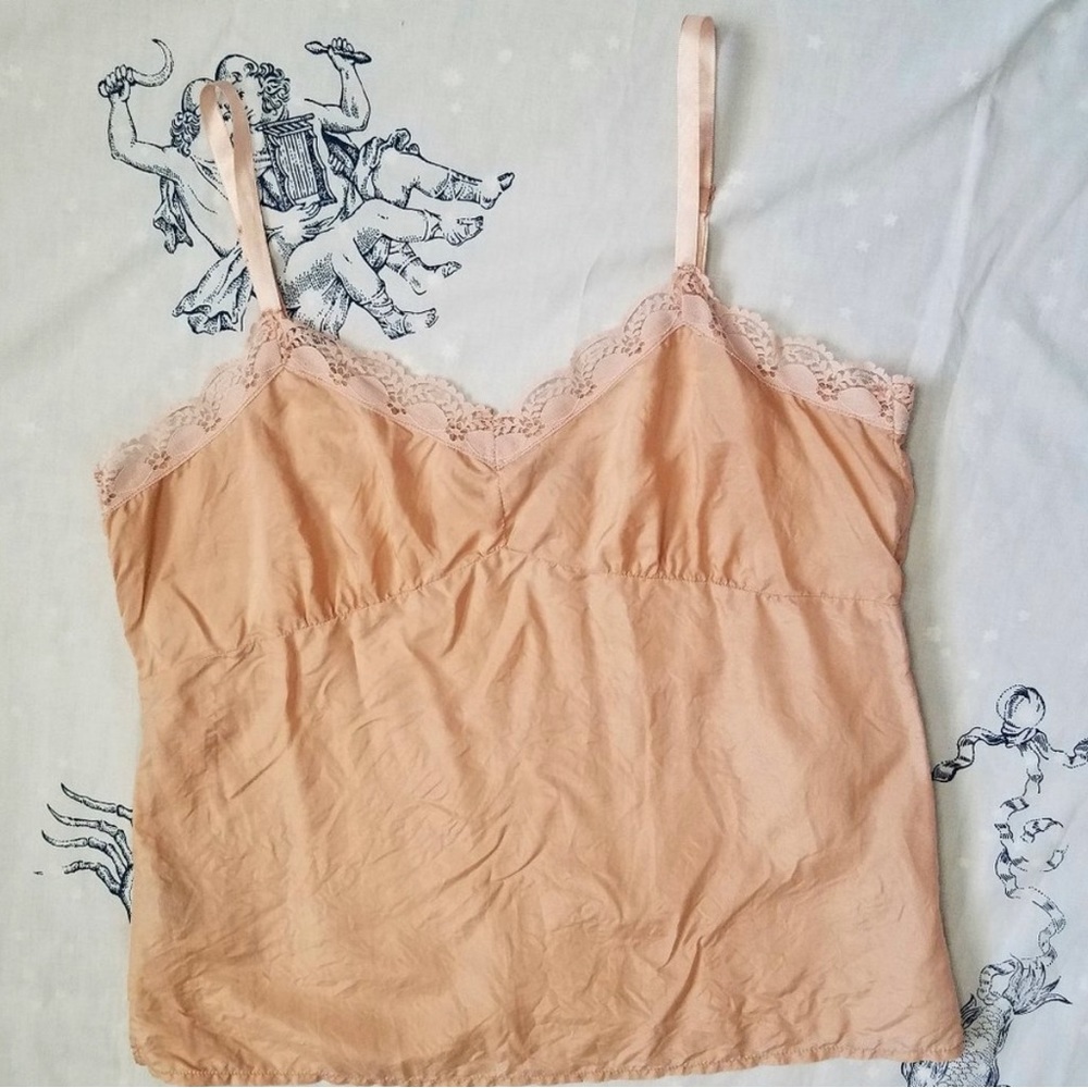 Peach Silk Cami/Tank Y2K Size 14 #0102